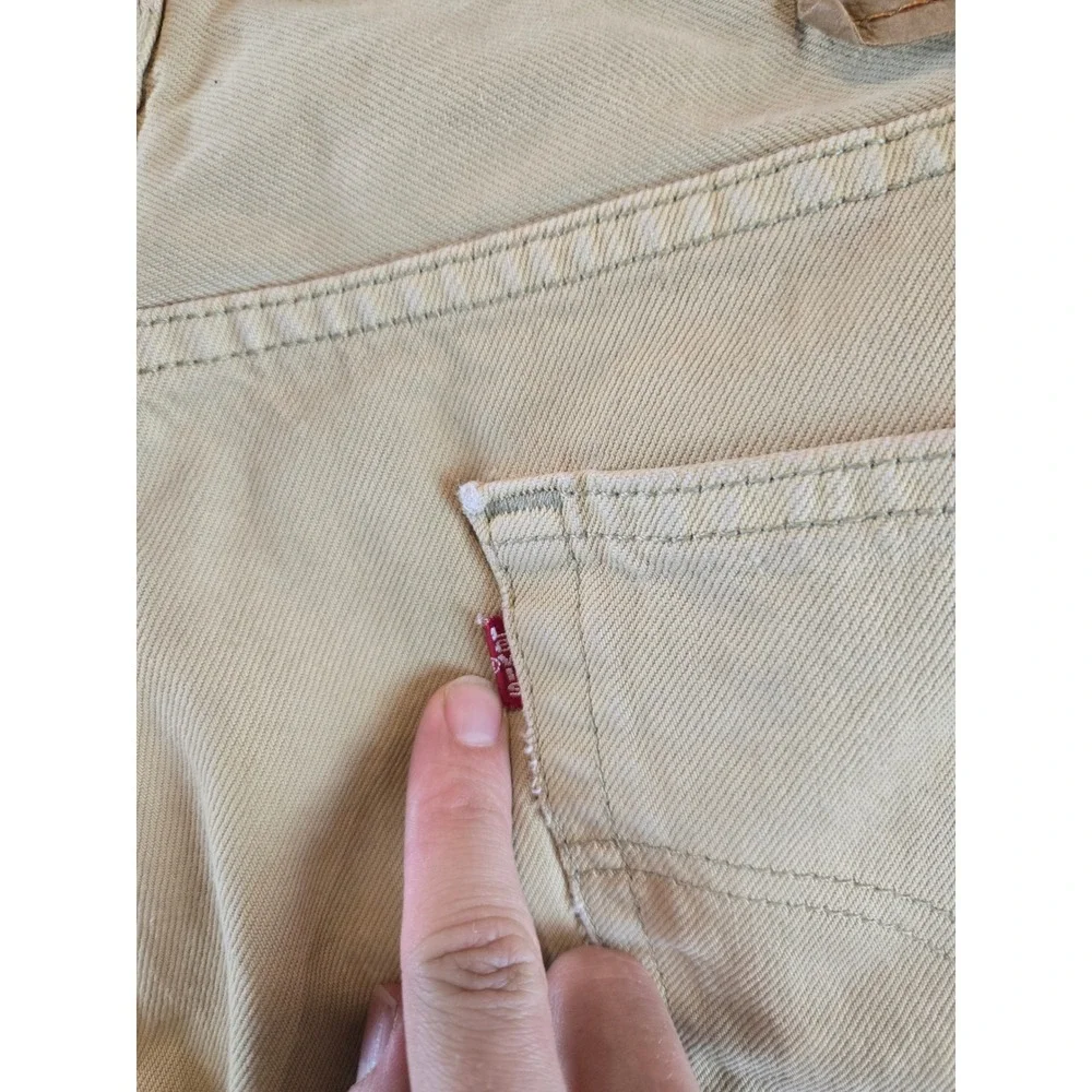 Vintage Levi's 501 Jeans Mens 38x30 Tan Straight Leg‎ Button Fly Made USA 01 Y2K